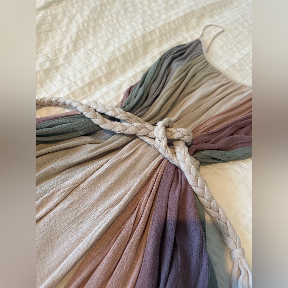 Pastel Colorblock Rope Tie Dress - Picture 3 of 5